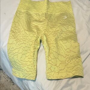 Gymshark Yellow Patterned Bike Shorts